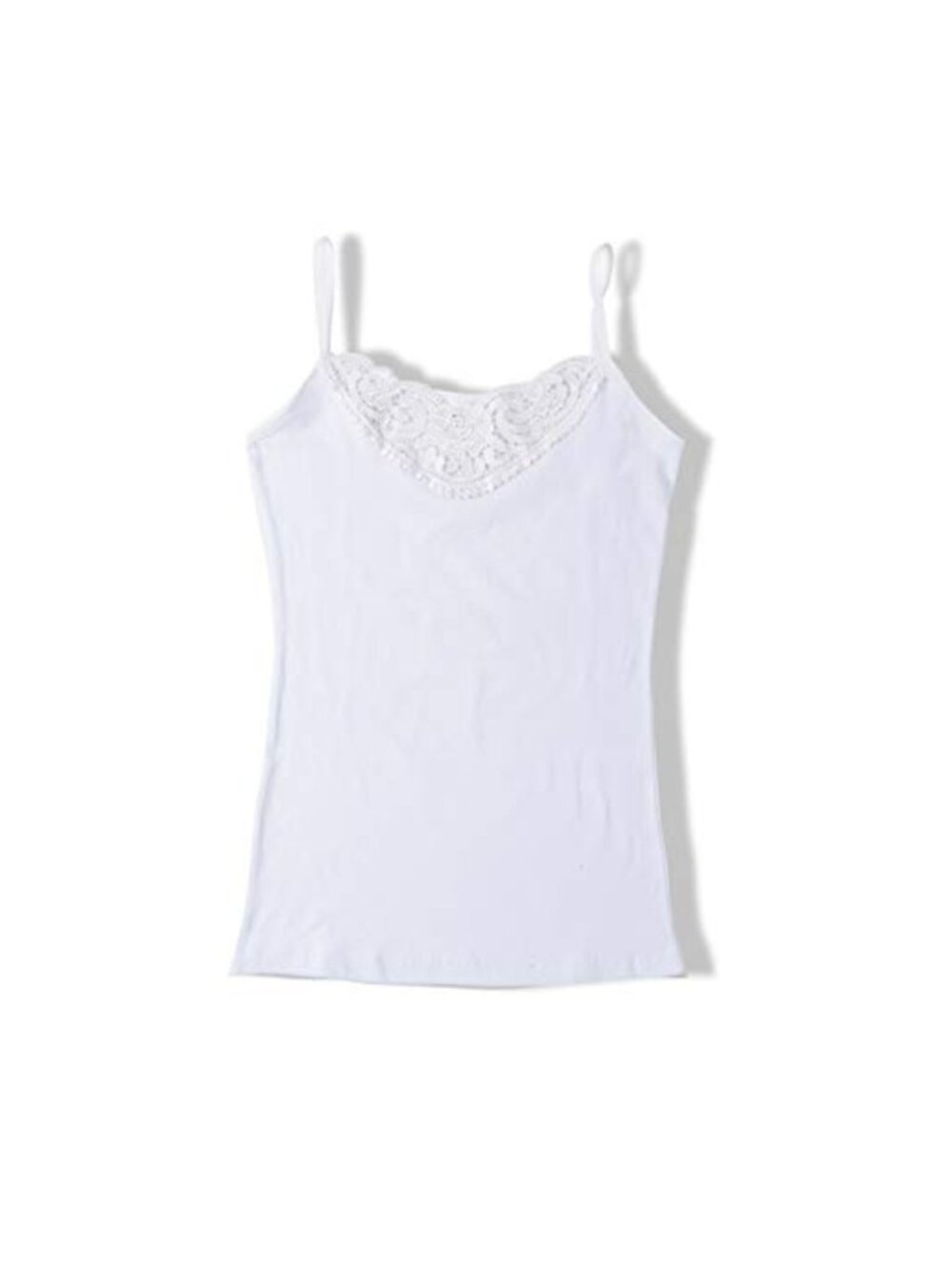 Floral Lace Trim Cotton Camisole Tank Top Sleeveless Undershirt